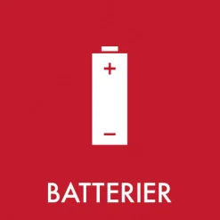 Batterier - Klistermærke til affaldssortering