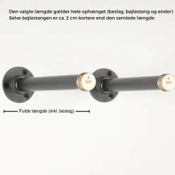 Bøjlestang EBBA sort med messing