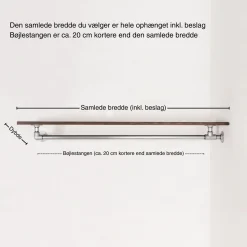 Bøjlestang LIAM sølv med hylde