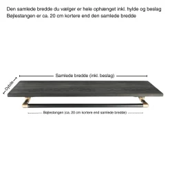 Bøjlestang SARA sølv med messing og hylde