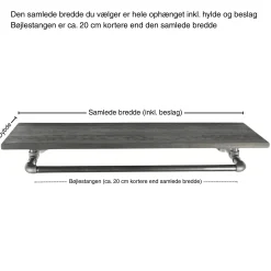 Bøjlestang SARA sort med hylde