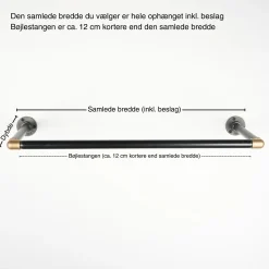 Bøjlestang SARA sort med messing