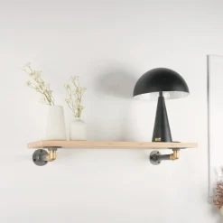 Hylde ELLA sort med messing (30 cm dybde)