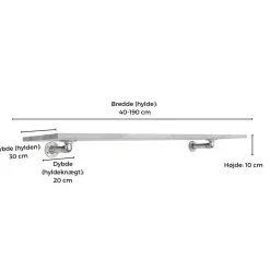 Hyldeknægte ELLA sort med hylde (40 cm dybde)