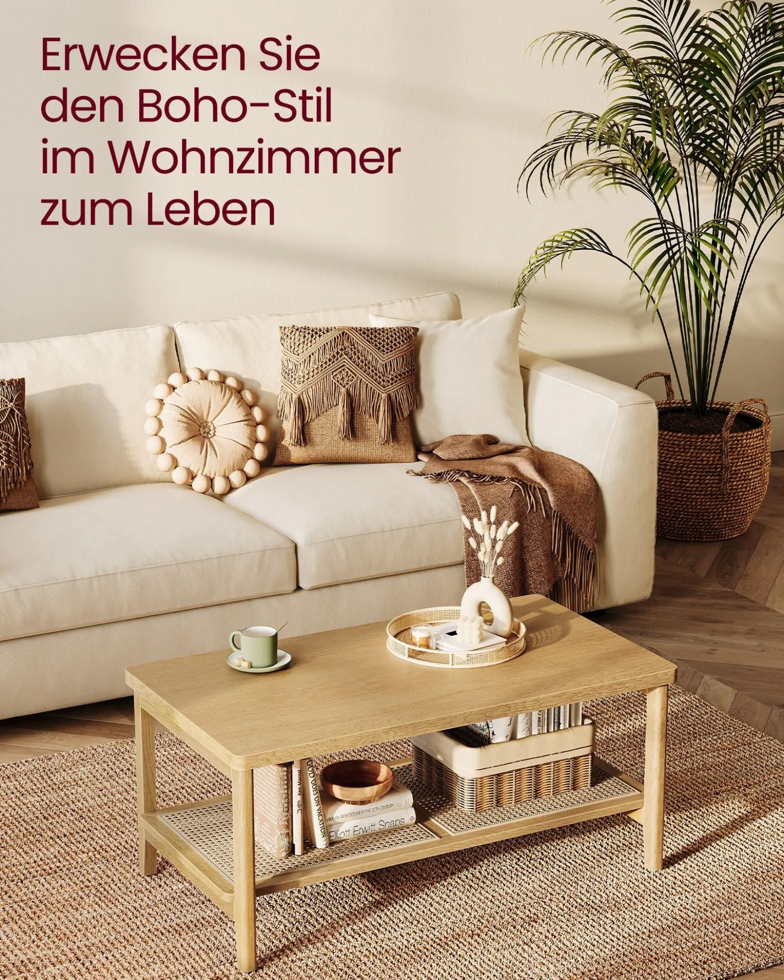 Malthe sofabord - Eg beige
