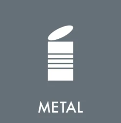 Metal - Klistermærke til affaldssortering