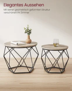 Sofia sengebord/sofabord/sidebord - 2 stk.- Grå
