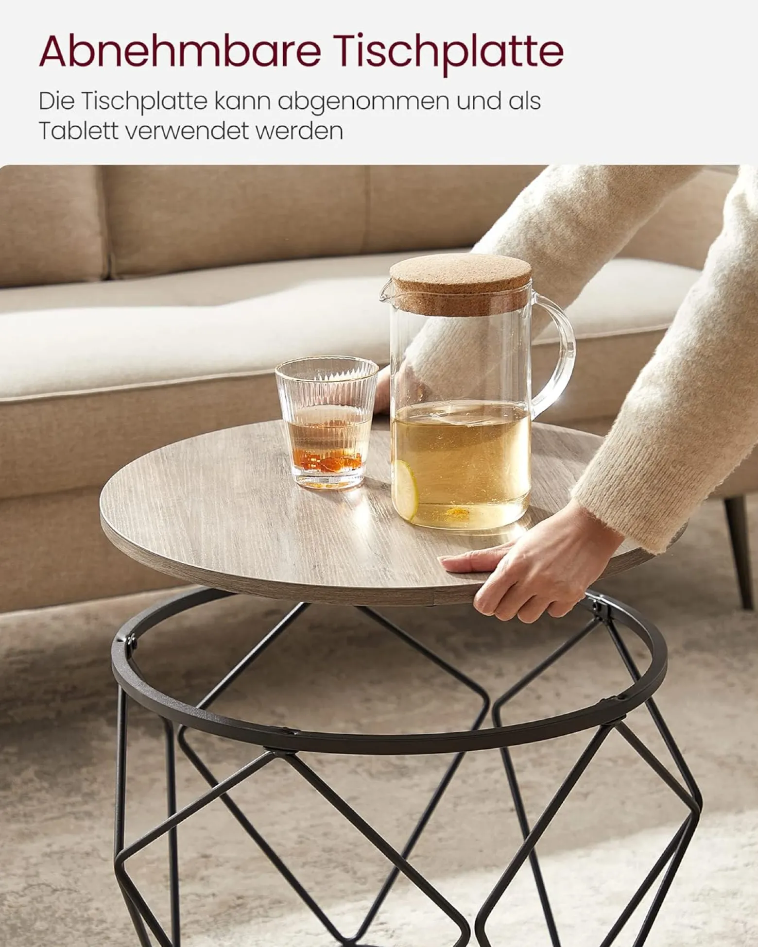 Sofia sengebord/sofabord/sidebord - 2 stk.- Grå