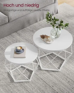 Sofia sengebord/sofabord/sidebord - 2 stk.- Hvid