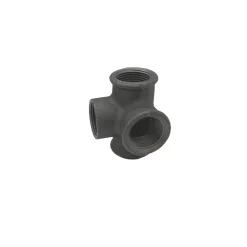 Sort tee med sideudløb 3/4"