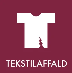 Tekstilaffald- Klistermærke til affaldssortering