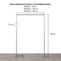 Tøjstativ EMMA sølv