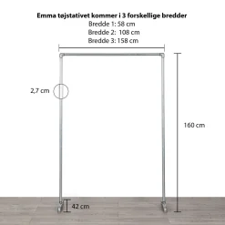 Tøjstativ EMMA sølv med messing - bestil på specialmål