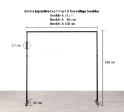 Tøjstativ EMMA sort | Bestil på specialmål