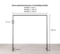 Tøjstativ EMMA sort med messing
