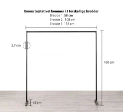Tøjstativ EMMA sort med messing | Bestil på specialmål