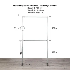 Tøjstativ VINCENT sølv med messing