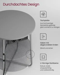 Tokyo senge- og sidebord - Grå
