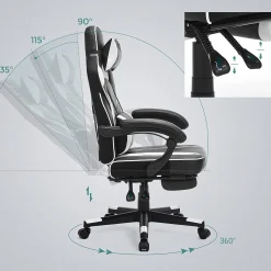 Torino gamingstol - Sort/hvid