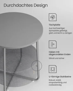 William senge- og sidebord - Grå/grå kurv