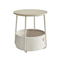 William senge- og sidebord - Hvid/hvid kurv